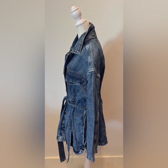 GAP Blue Denim Women's Jacket with Belt - Picture 8 of 14